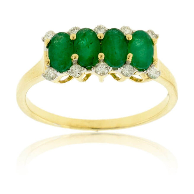 Four Oval Emerald & Diamond Accented Ring - Park City Jewelers