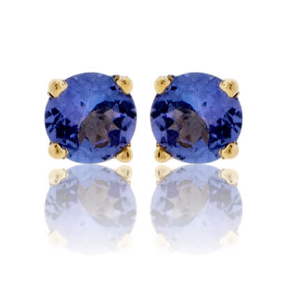 Four Prong Round Tanzanite Stud Earrings - Park City Jewelers