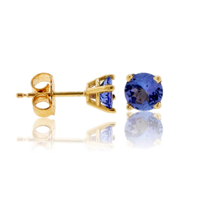 Four Prong Round Tanzanite Stud Earrings - Park City Jewelers