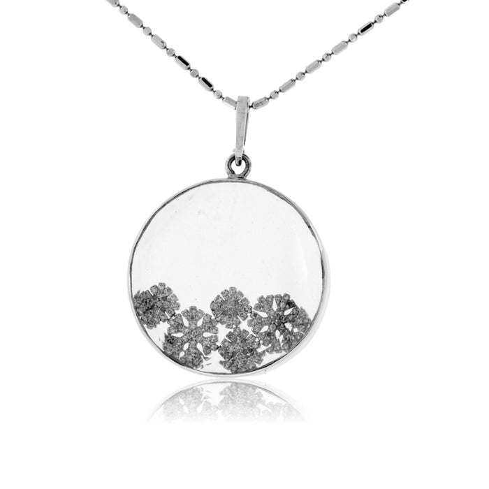 Free Floating Diamond Snowflakes in Glass Shaker Pendant - Park City Jewelers