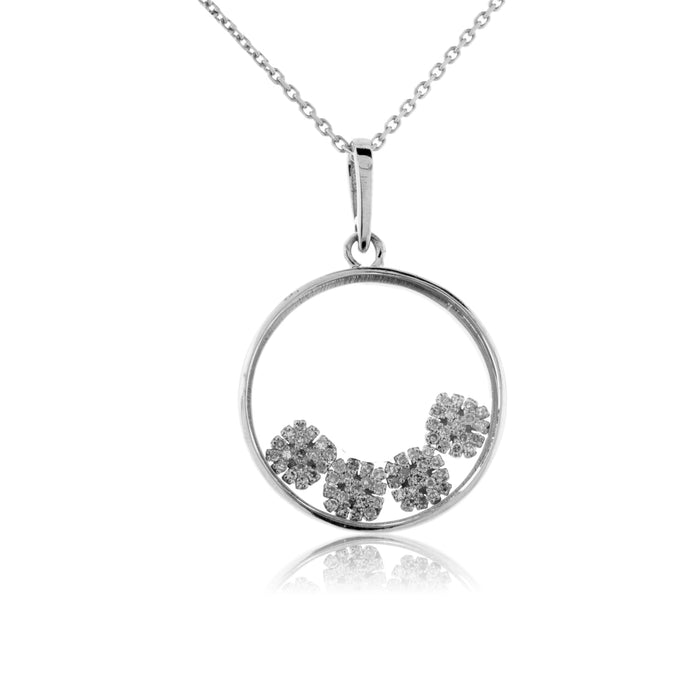 Free Floating Diamond Snowflakes in Glass Shaker Pendant - Park City Jewelers