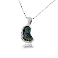 Free Form Fire Agate & Diamond Pendant - Park City Jewelers