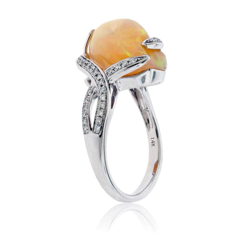 Free Form Opal Opal Ring with Diamond Accents - Park City Jewelers