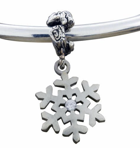 Frosted Snowflake Bracelet Bead - Park City Jewelers