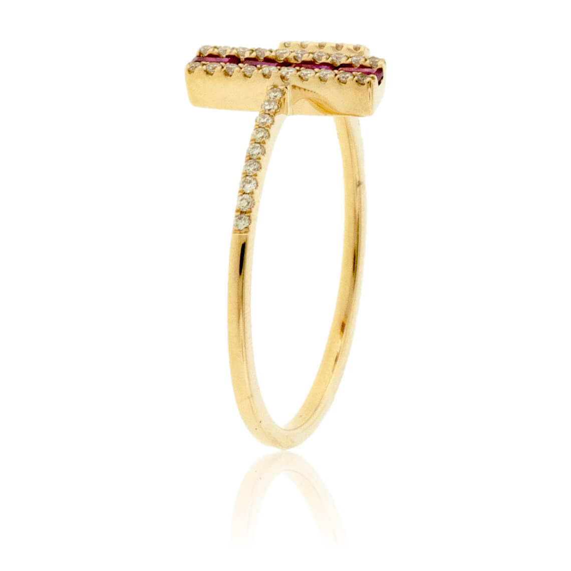 Gap Bar Style Baguette Ruby and Diamond Ring - Park City Jewelers