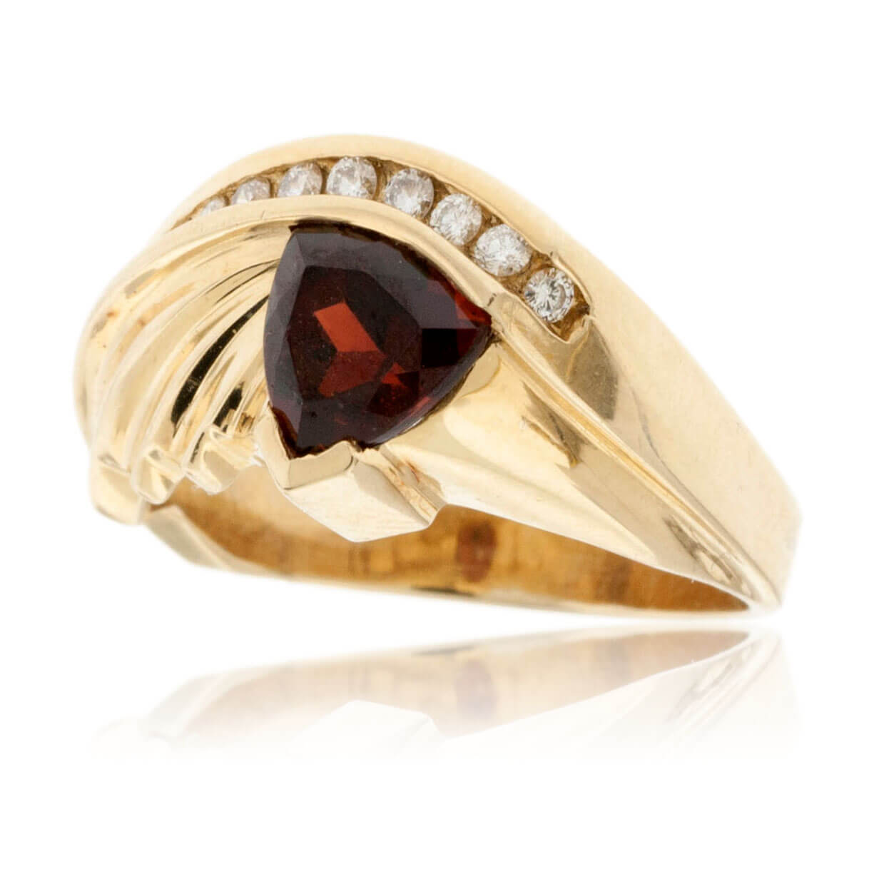 Garnet and Diamond Classic Style Ring - Park City Jewelers