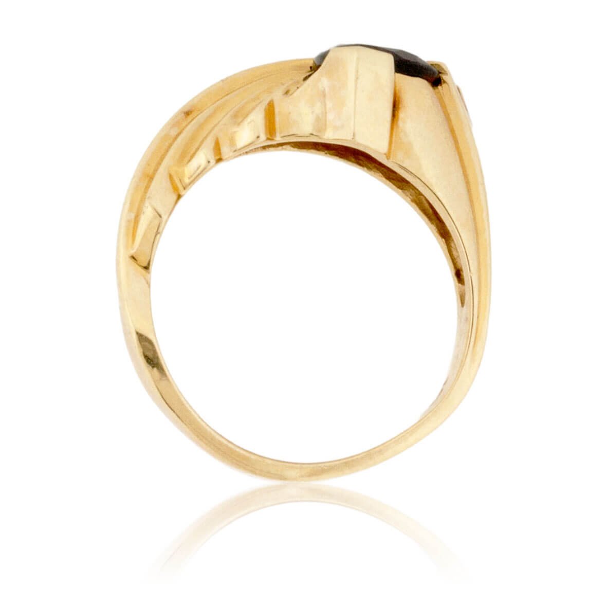 Garnet and Diamond Classic Style Ring - Park City Jewelers