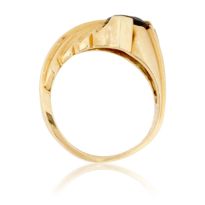 Garnet and Diamond Classic Style Ring - Park City Jewelers