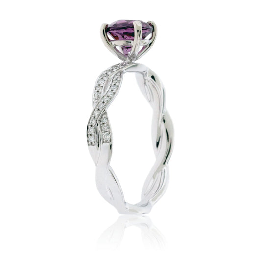 Garnet and Diamond Criss Cross Diamond Ring - Park City Jewelers