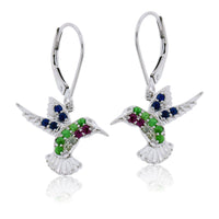 Garnet, Ruby, Sapphire Gemstone Hummingbird Earrings - Park City Jewelers