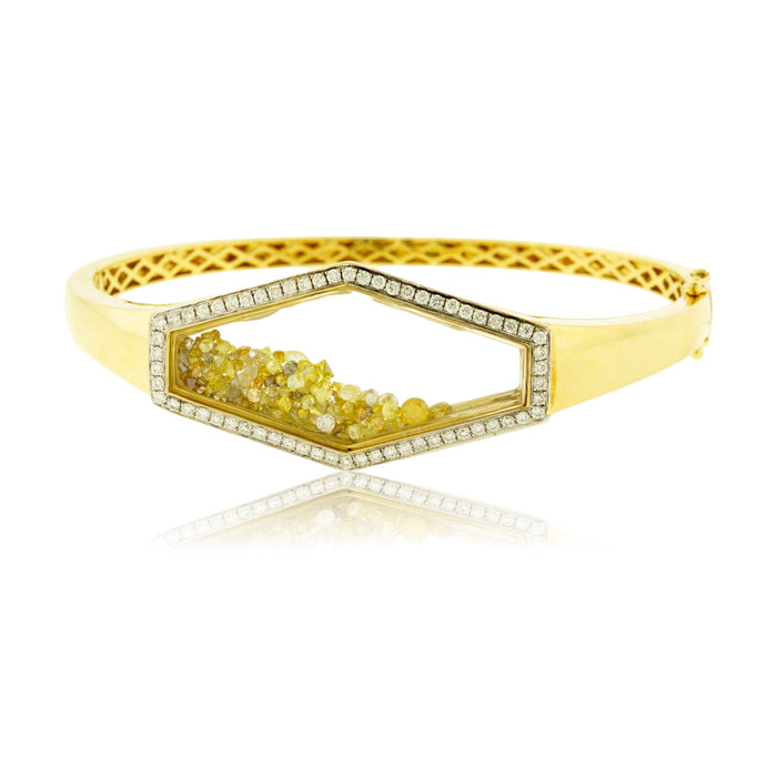 Glass Crystal Open Center Yellow Diamond & Diamond Bracelet - Park City Jewelers