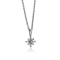 Gold Baguette Diamond Snowflake Pendant with Chain - Park City Jewelers