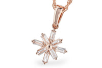 Gold Baguette Diamond Snowflake Pendant with Chain - Park City Jewelers