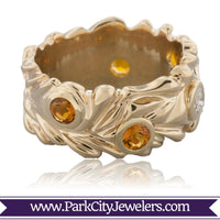 Gold Citrine and Diamond Bezel Set Ring - Park City Jewelers