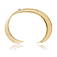 Gold Cuff Bracelet with Diamond Mountain Silhouette - Park City Jewelers