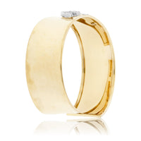 Gold Cuff Bracelet with Diamond Mountain Silhouette - Park City Jewelers