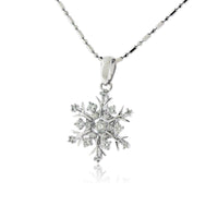 Gold Dancing Diamond Snowflake Necklace - Park City Jewelers
