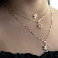 Gold Dancing Diamond Snowflake Necklace - Park City Jewelers