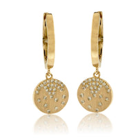 Gold Diamond Disc Dangle Earrings - Park City Jewelers