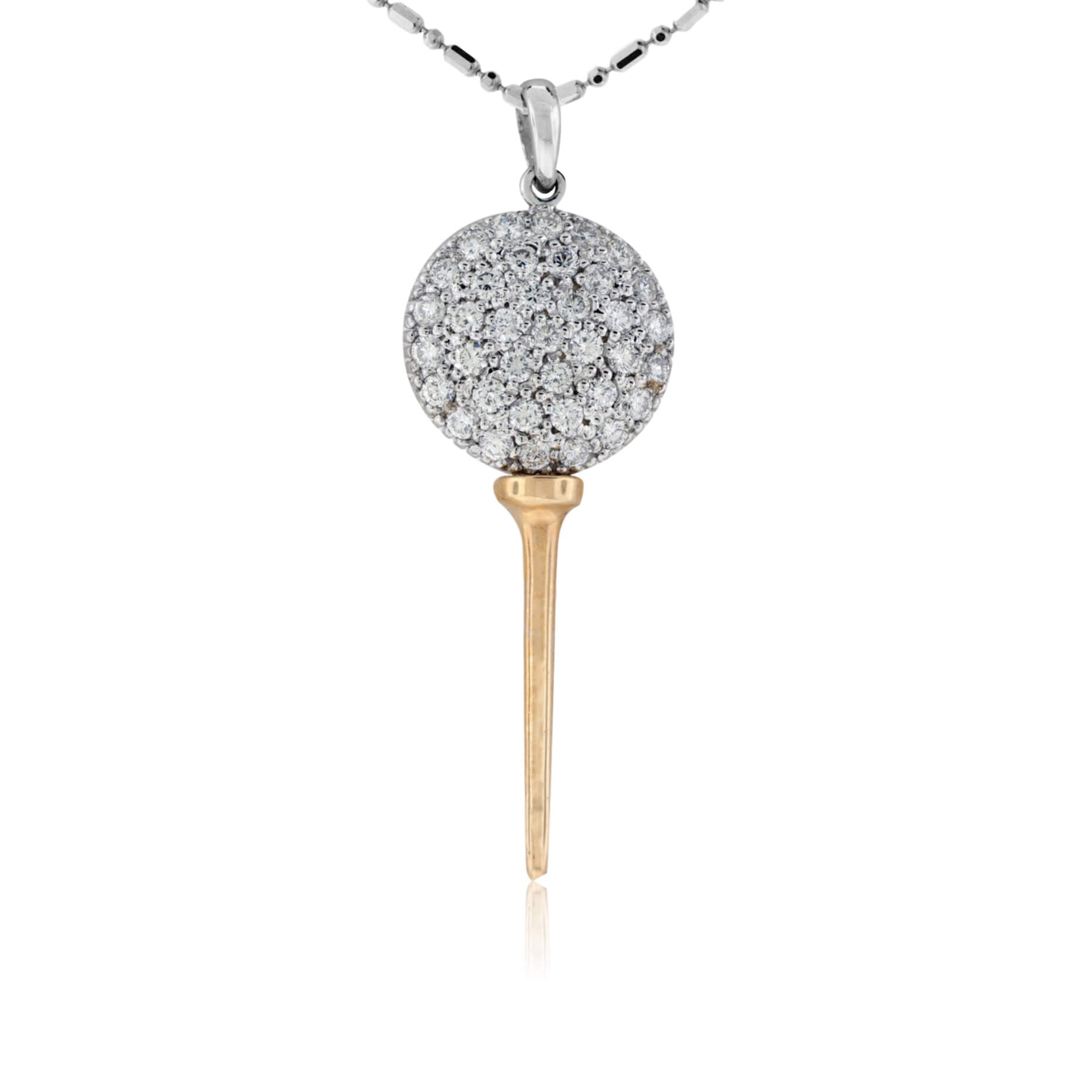 18K Gold Diamond Ball Pendant - PE-4163