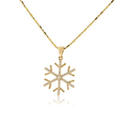 Gold Diamond Snowflake Pendant - Park City Jewelers