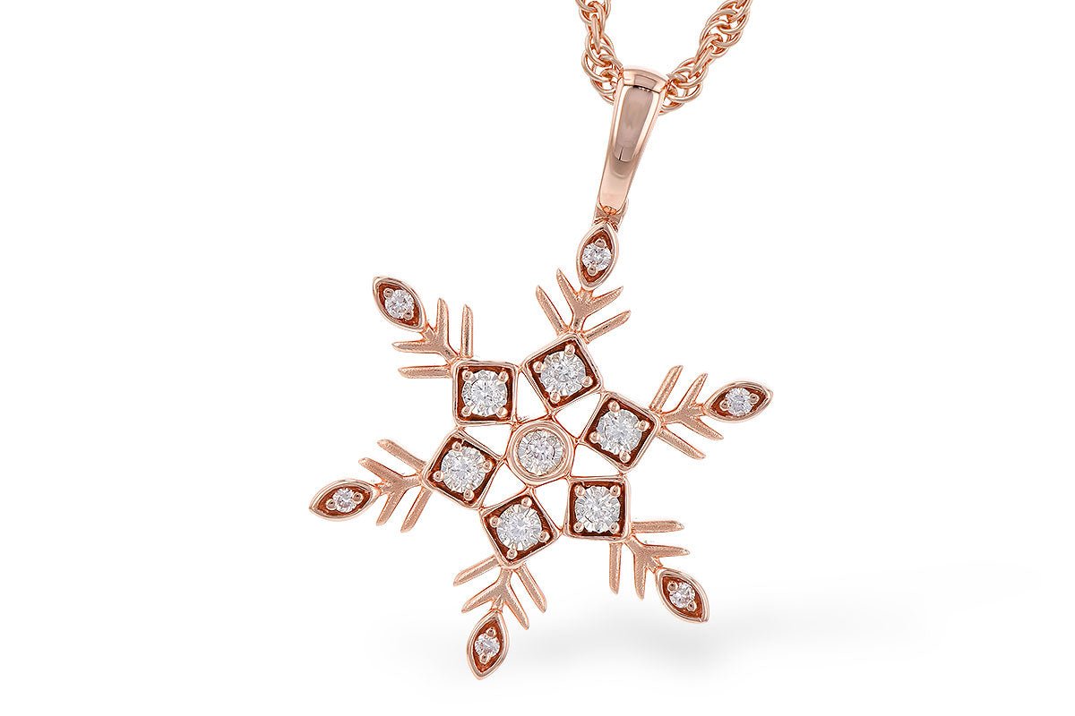 Gold Diamond Snowflake Pendant with Chain - Park City Jewelers