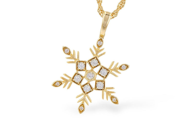 Gold Diamond Snowflake Pendant with Chain - Park City Jewelers