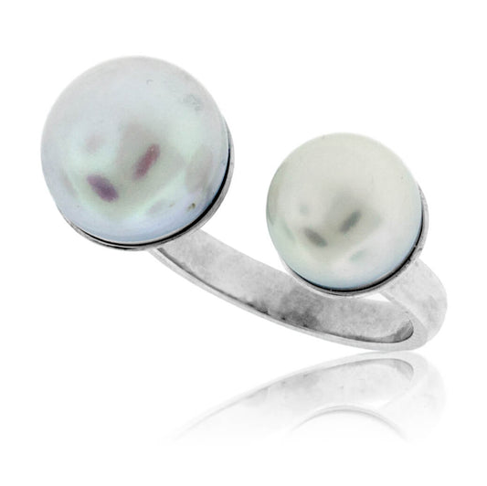 Gold Double Pearl Ring - Park City Jewelers