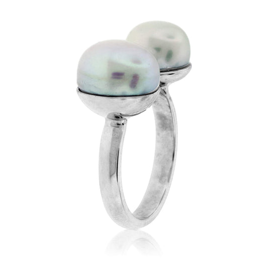 Gold Double Pearl Ring - Park City Jewelers