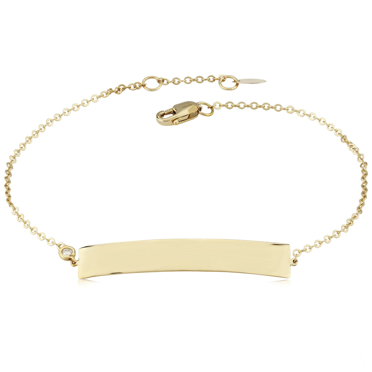 Gold Fine Curved Bar Engravable Bracelet - Park City Jewelers