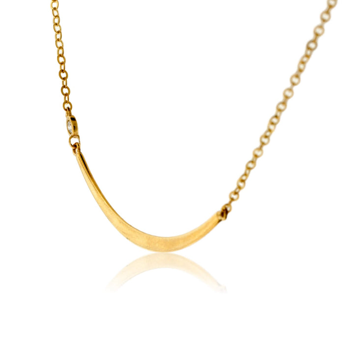 Gold Fine Curved Bar Necklace - Park City Jewelers