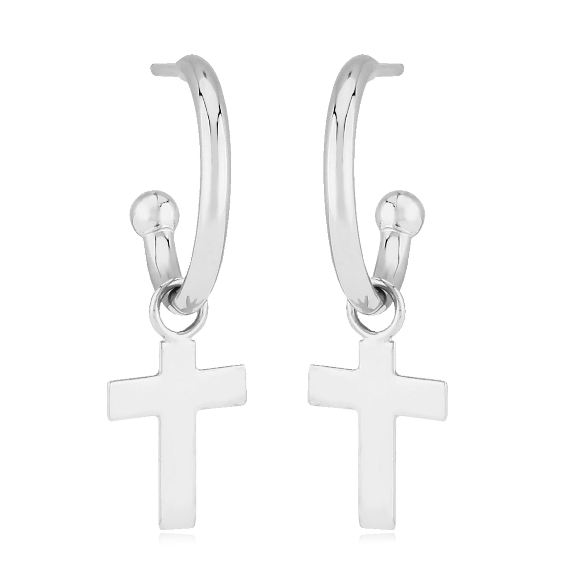 Gold Flat Cross Dangle Earrings - Park City Jewelers