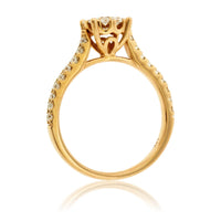 Gold Round Diamond Cluster Engagement Ring - Park City Jewelers