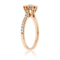 Gold Round Diamond Cluster Engagement Ring - Park City Jewelers