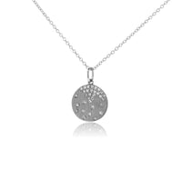 Gold Satin Finish Flush Set Diamond Disc Necklace - Park City Jewelers