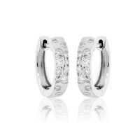 Gold Satin Finish Flush Set Diamond Earrings - Park City Jewelers