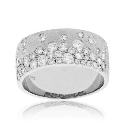 Gold Satin Finish Flush Set Diamond Ring - Park City Jewelers