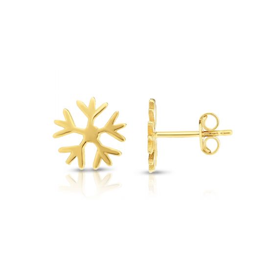 Gold Snowflake Stud Post Earrings - Park City Jewelers