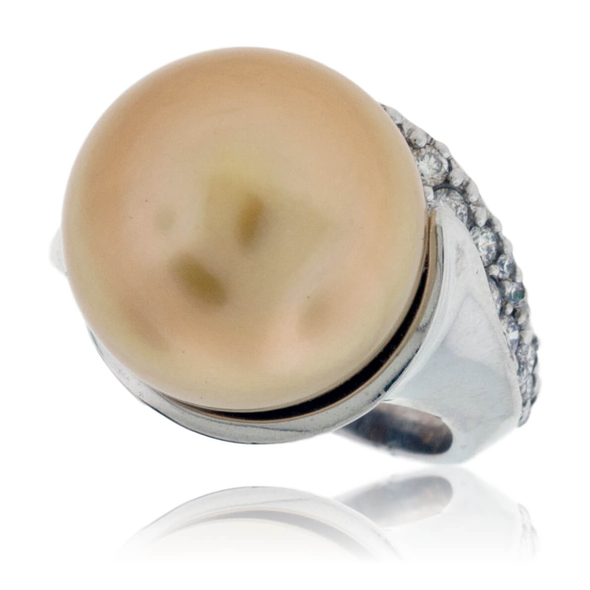 Golden Pearl & Diamond Ring - Park City Jewelers