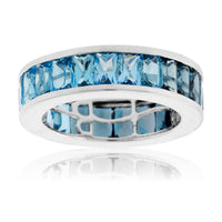 Gradient Blue Topaz Mixed Cut Ring - Park City Jewelers