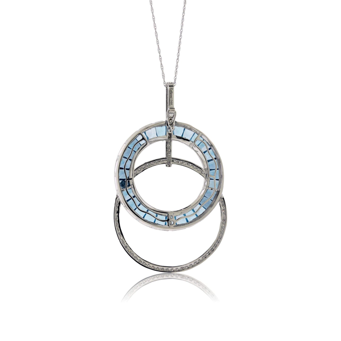 Gradient Sky Blue to London Blue Topaz & Diamond Circle Pendant - Park City Jewelers
