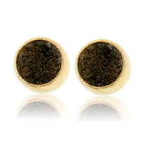 Gray Black Druzy Bezel Set Stud Earrings - Park City Jewelers