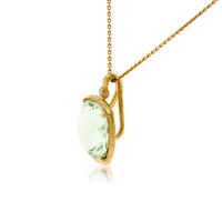Green Amethyst and Diamond Textured Gold Necklace - Park City Jewelers