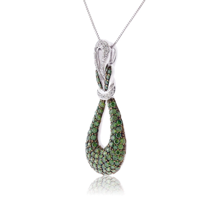 Green Diamond & Diamond Pendant w/Chain - Park City Jewelers