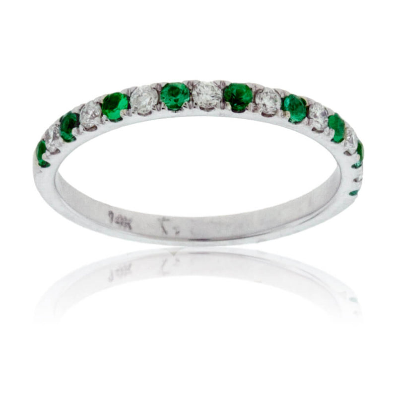 Green Emerald & Diamond Alternating Band - Park City Jewelers