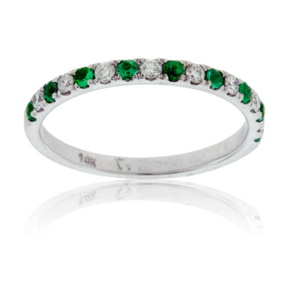 Green Emerald & Diamond Alternating Band - Park City Jewelers