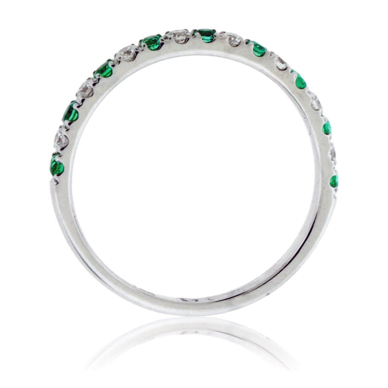 Green Emerald & Diamond Alternating Band - Park City Jewelers
