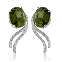 Green Tourmaline & Diamond Accented Earrings - Park City Jewelers