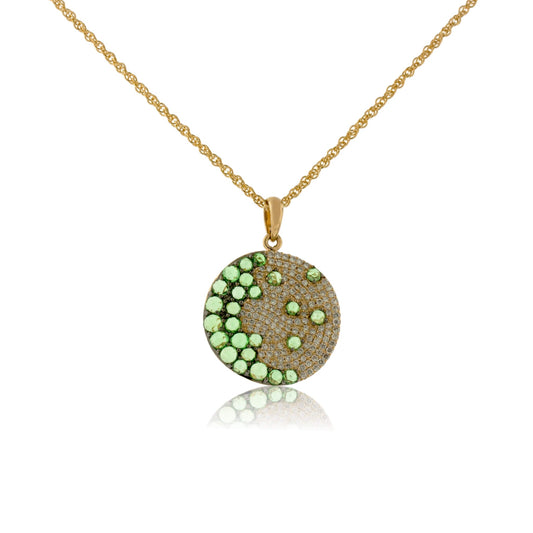 Green Tsavorite Garnet Circle Pendant - Park City Jewelers