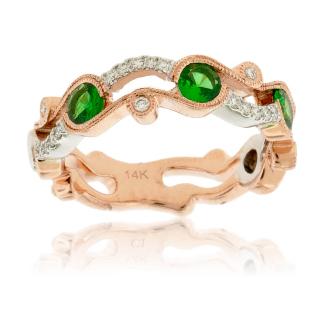Green Tsavorite Garnet & Diamond Ring - Park City Jewelers